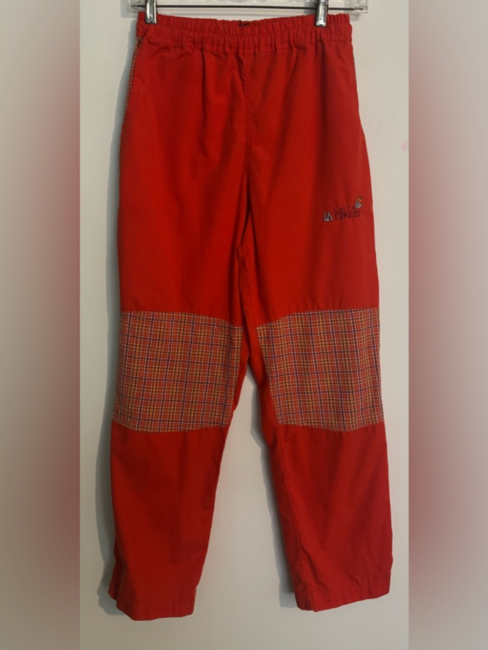 Vintage Salewa x La Mano Kids Red Plaid Hiking Pants Sz 152 (US 12/Large)